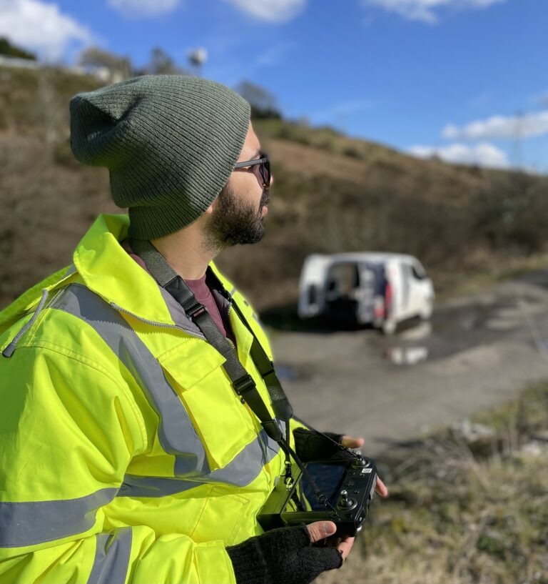 Drone survey of colliery spoil in Blaenau Gwent