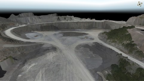 Our survey area with and without stocks, showing the baseline terrain